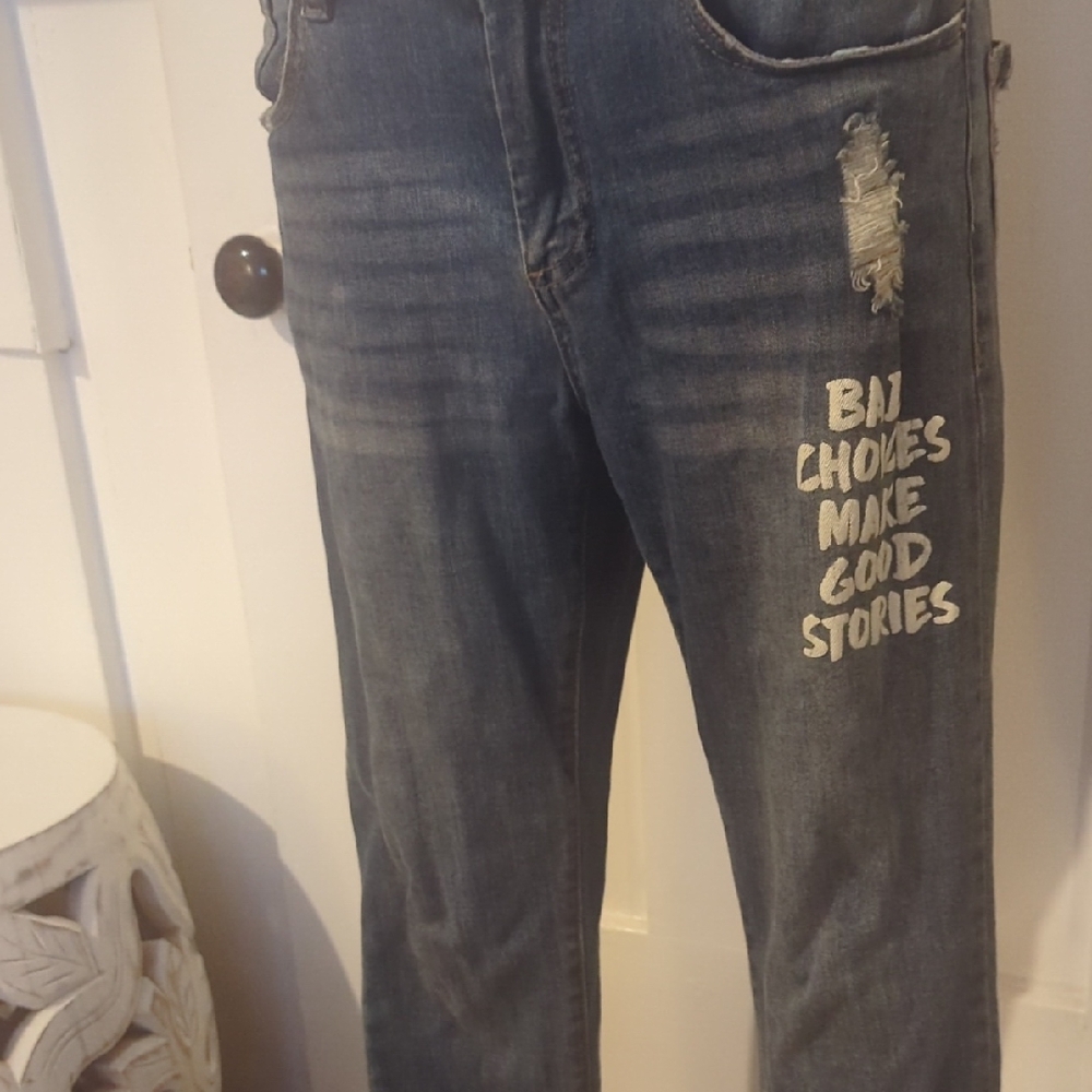 Streetwear Society Relaxed Fit Jeans with Graphic Detail